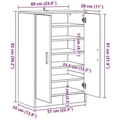 Skoställ Brun Ek 60x35x92 cm