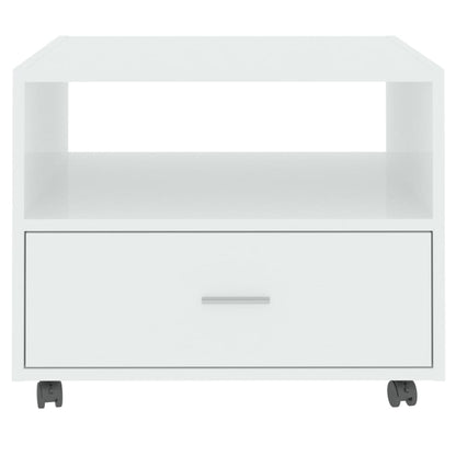 Soffbord Högglans Vit 55x55x40 cm