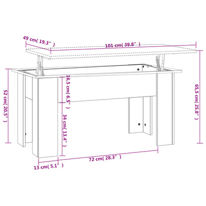 Soffbord Sonoma Ek 101x49x52 cm
