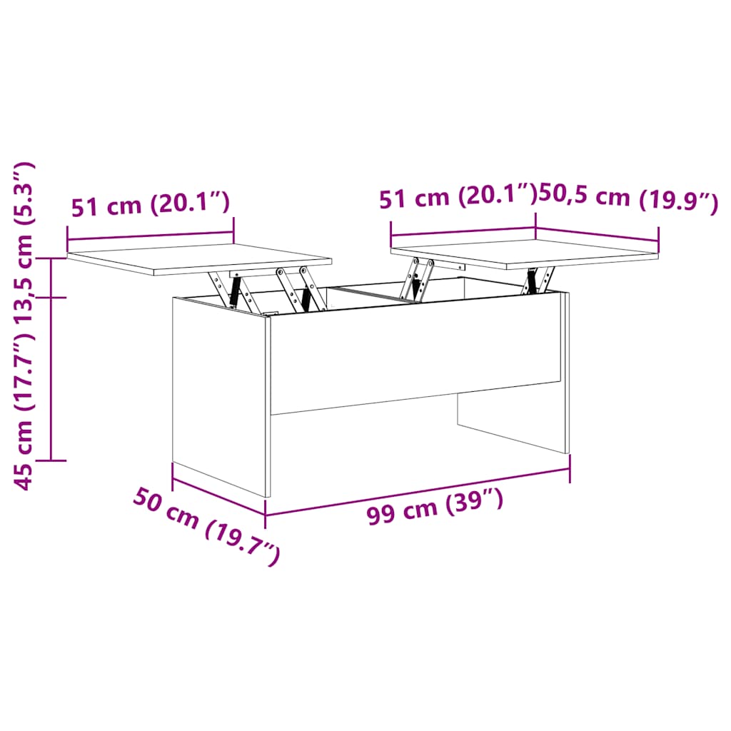 Soffbord Vit 102x50,5x46,5 cm
