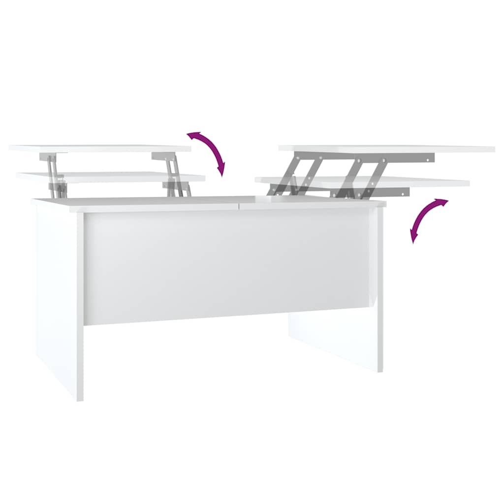 Soffbord Högglans Vit 80x50x42,5 cm