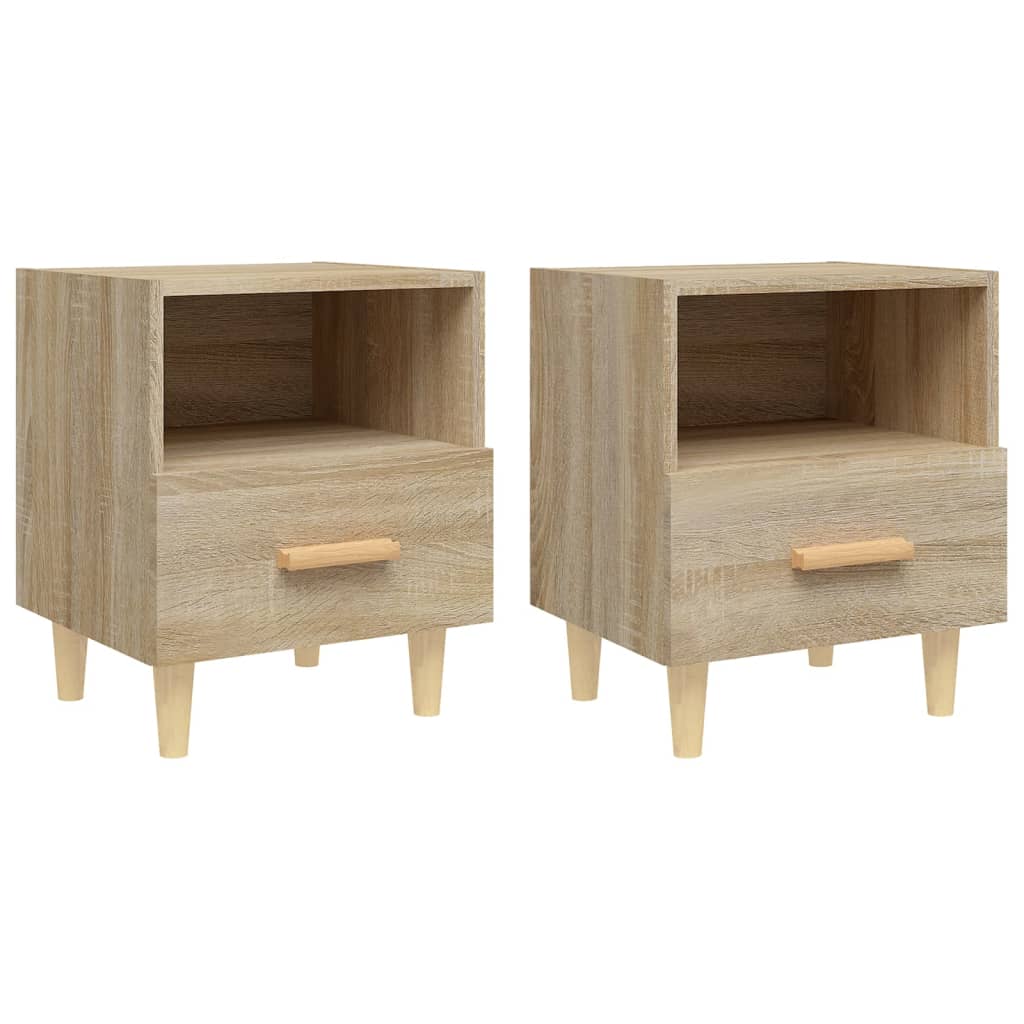 Sängbord 2 st sonoma-ek 40x35x47 cm