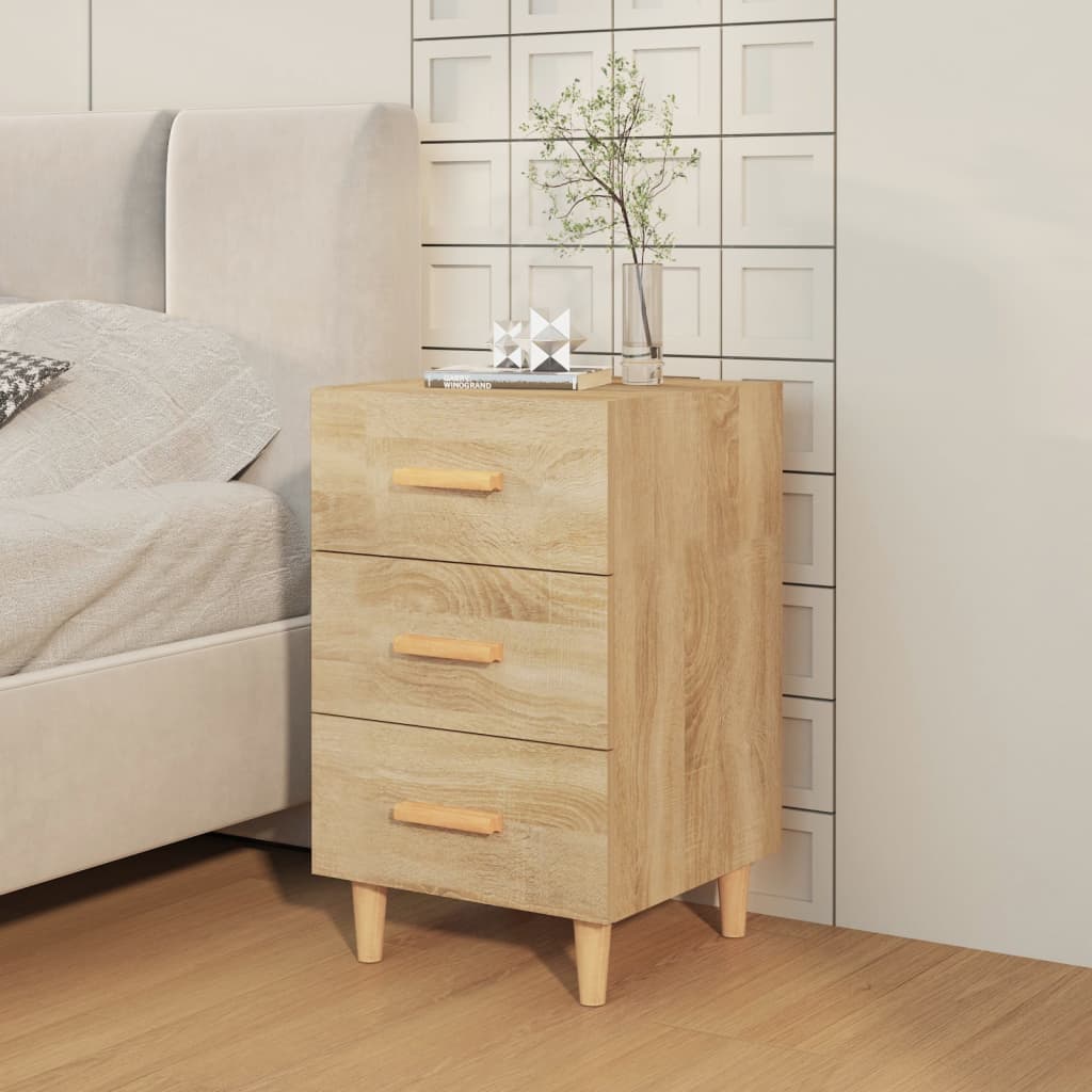 Sängbord sonoma-ek 40x40x66 cm konstruerat trä