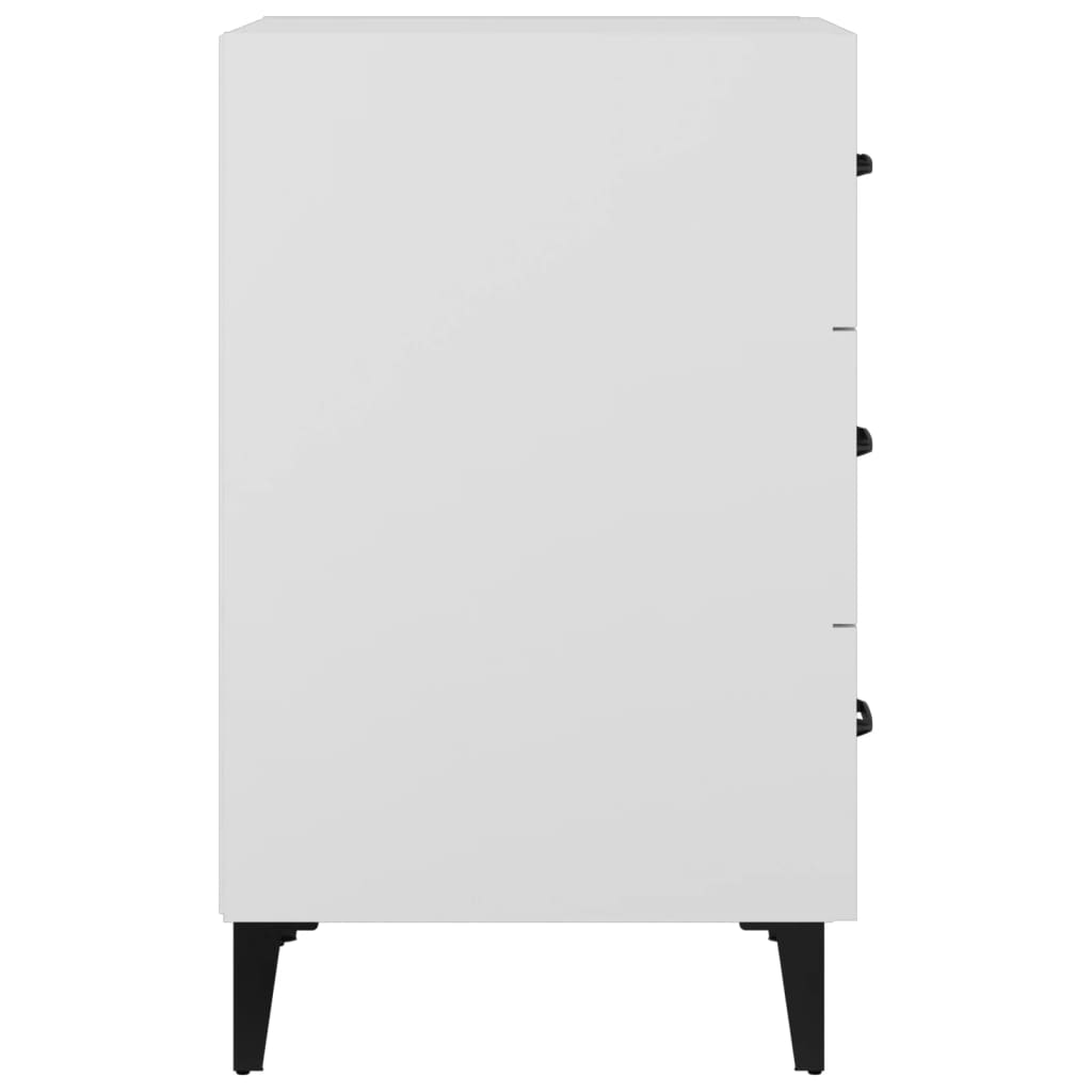Sängbord vit 40x40x66 cm konstruerat trä