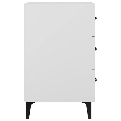 Sängbord vit 40x40x66 cm konstruerat trä