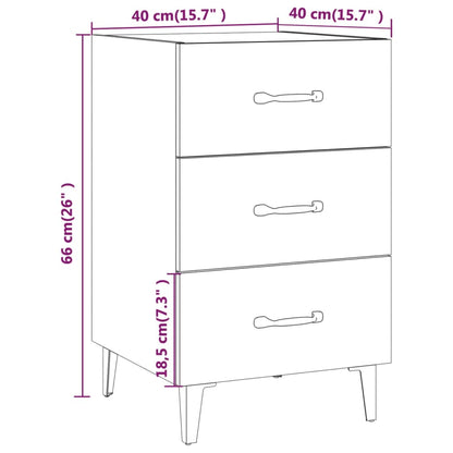 Sängbord vit 40x40x66 cm konstruerat trä