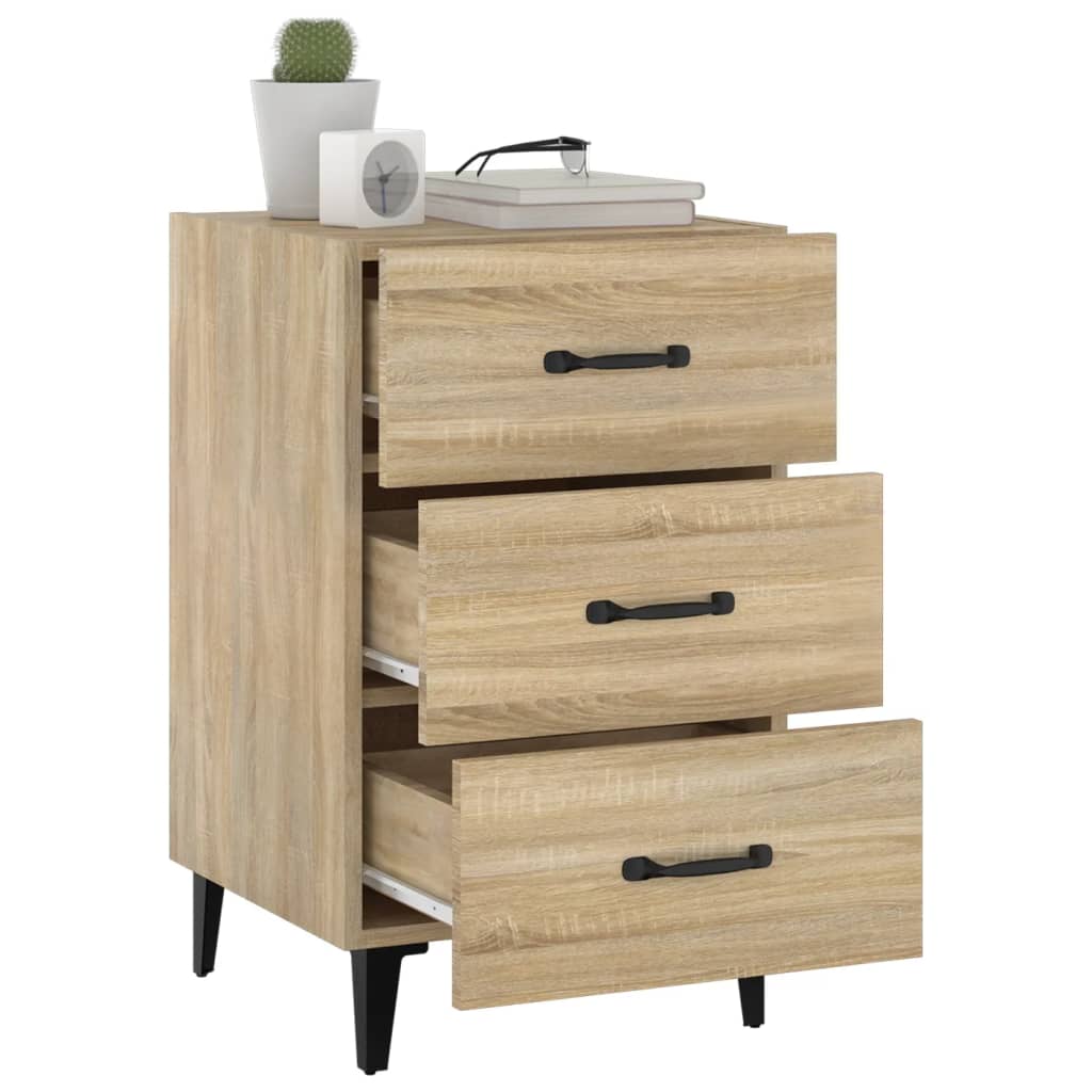 Sängbord sonoma-ek 40x40x66 cm konstruerat trä
