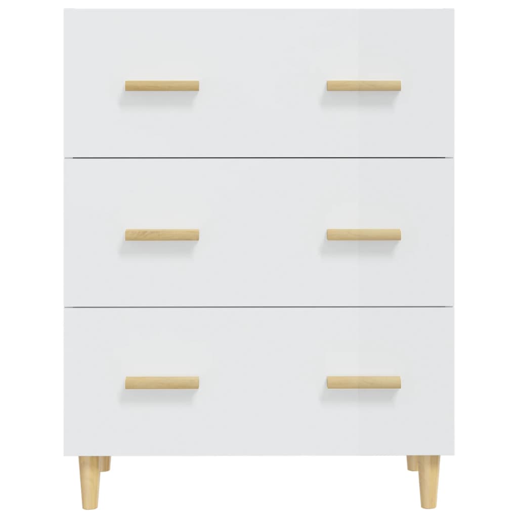Skåp vit högglans 70x34x90 cm konstruerat trä