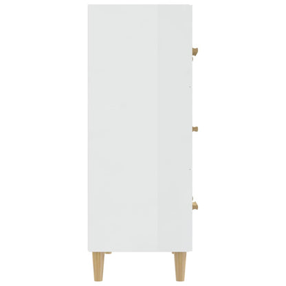 Skåp vit högglans 70x34x90 cm konstruerat trä