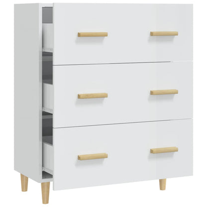 Skåp vit högglans 70x34x90 cm konstruerat trä