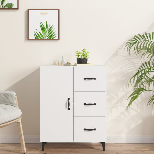 Skåp vit 69,5x34x90 cm konstruerat trä