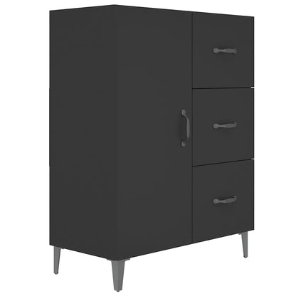 Skåp svart 69,5x34x90 cm konstruerat trä