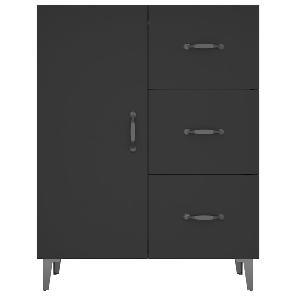 Skåp svart 69,5x34x90 cm konstruerat trä