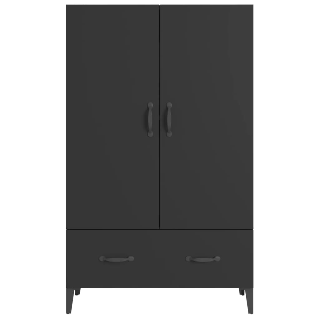 Skåp svart 70x31x115 cm konstruerat trä