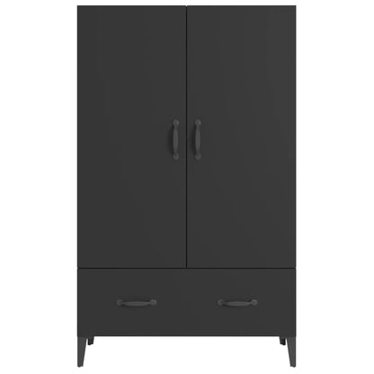 Skåp svart 70x31x115 cm konstruerat trä