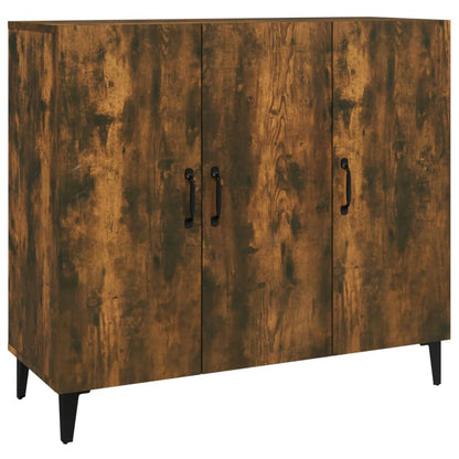 Byrå rökfärgad ek 90x34x80 cm konstruerat trä