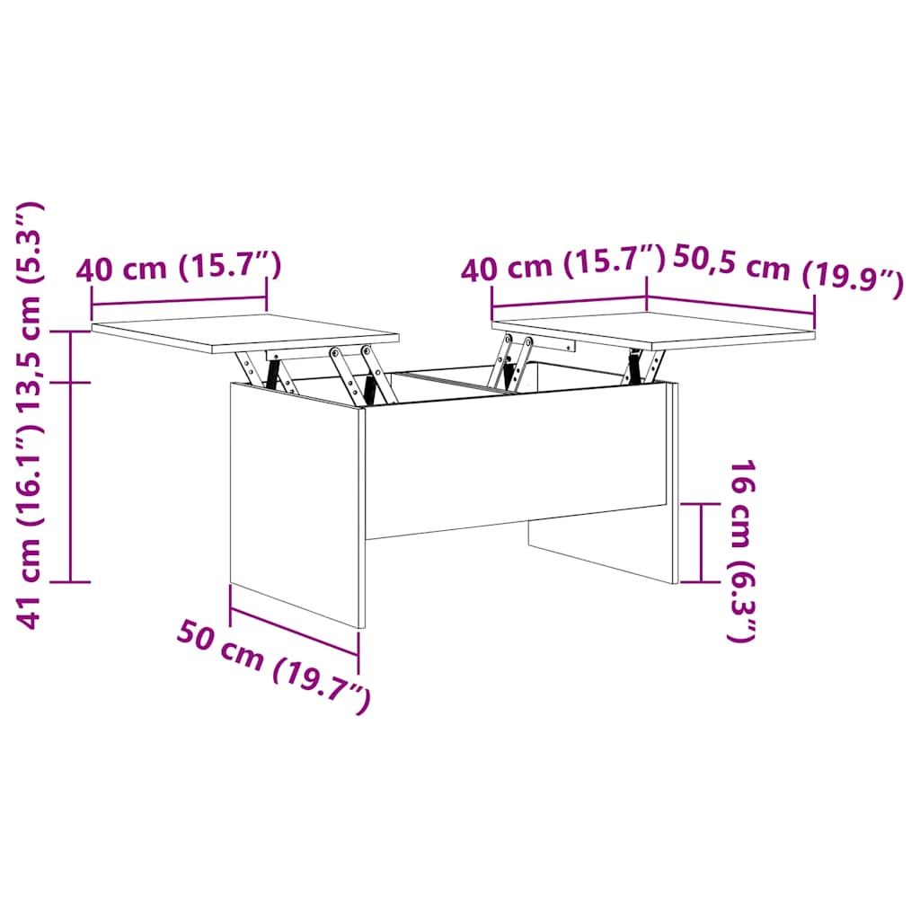 Soffbord Brun Ek 80x50x42,5 cm
