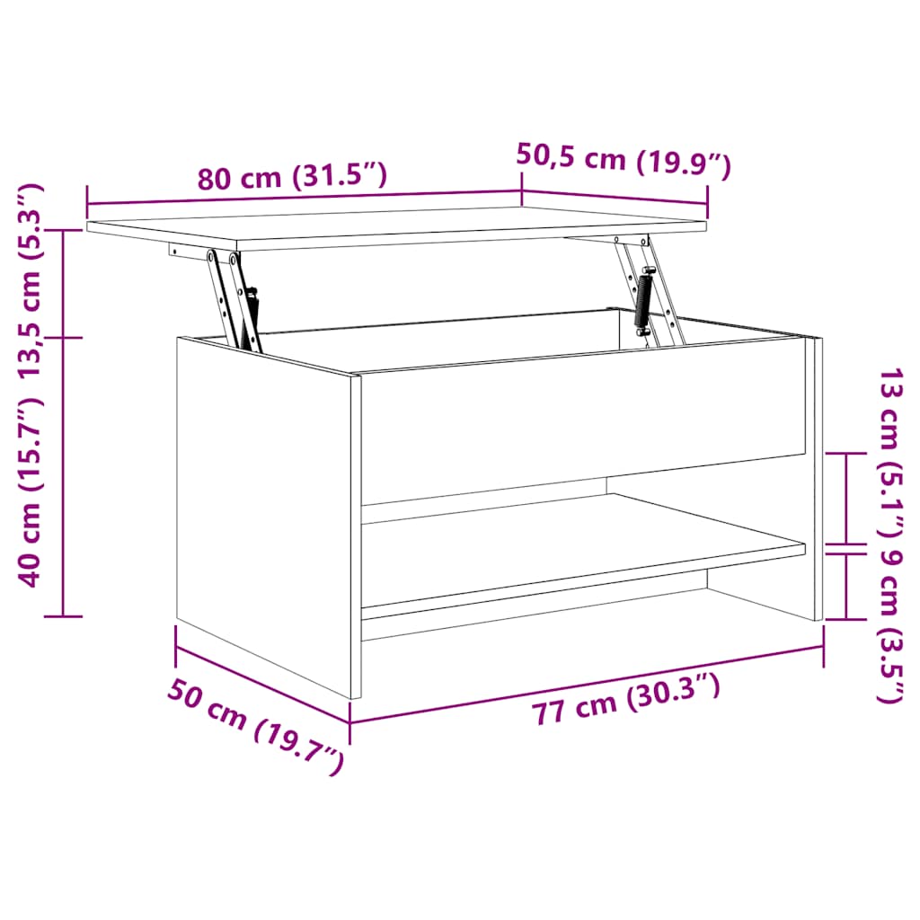 Soffbord Brun Ek 80x50x40 cm