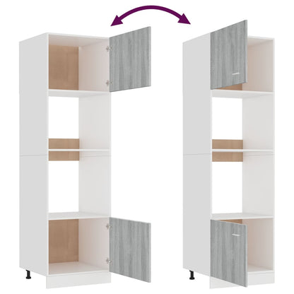 Köksinredning Köksskåp Ugnskåp för mikrovågsugn “Lyon” Grå 60x57x207 cm