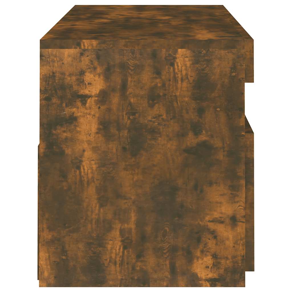 TV-Möbel Rökfärgad Ek TV-Bänk LED 120x35x40 cm