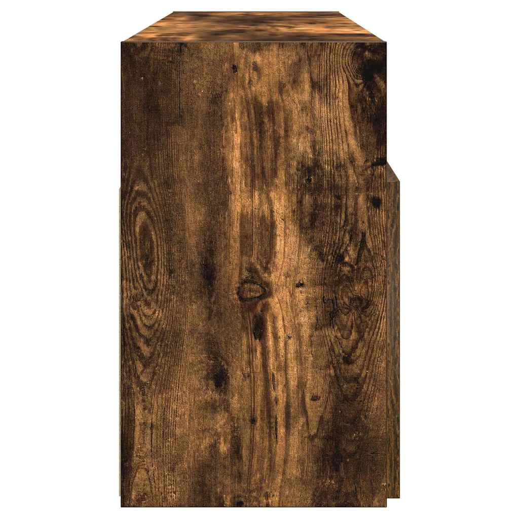 TV-Möbel Rökfärgad Ek TV-Bänk LED 120x30x50 cm