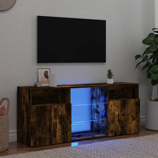 TV-Möbel Rökfärgad Ek TV-Bänk LED 120x30x50 cm