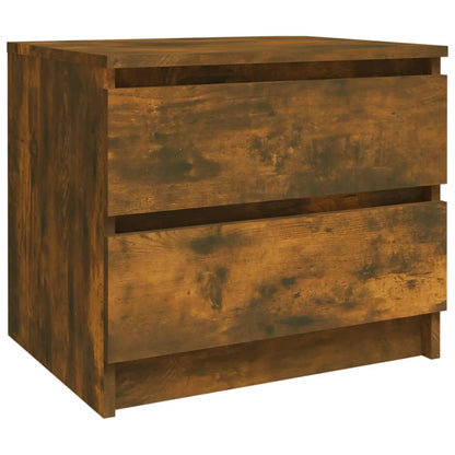 Sängbord 2 st rökfärgad ek 50x39x43,5 cm konstruerat trä