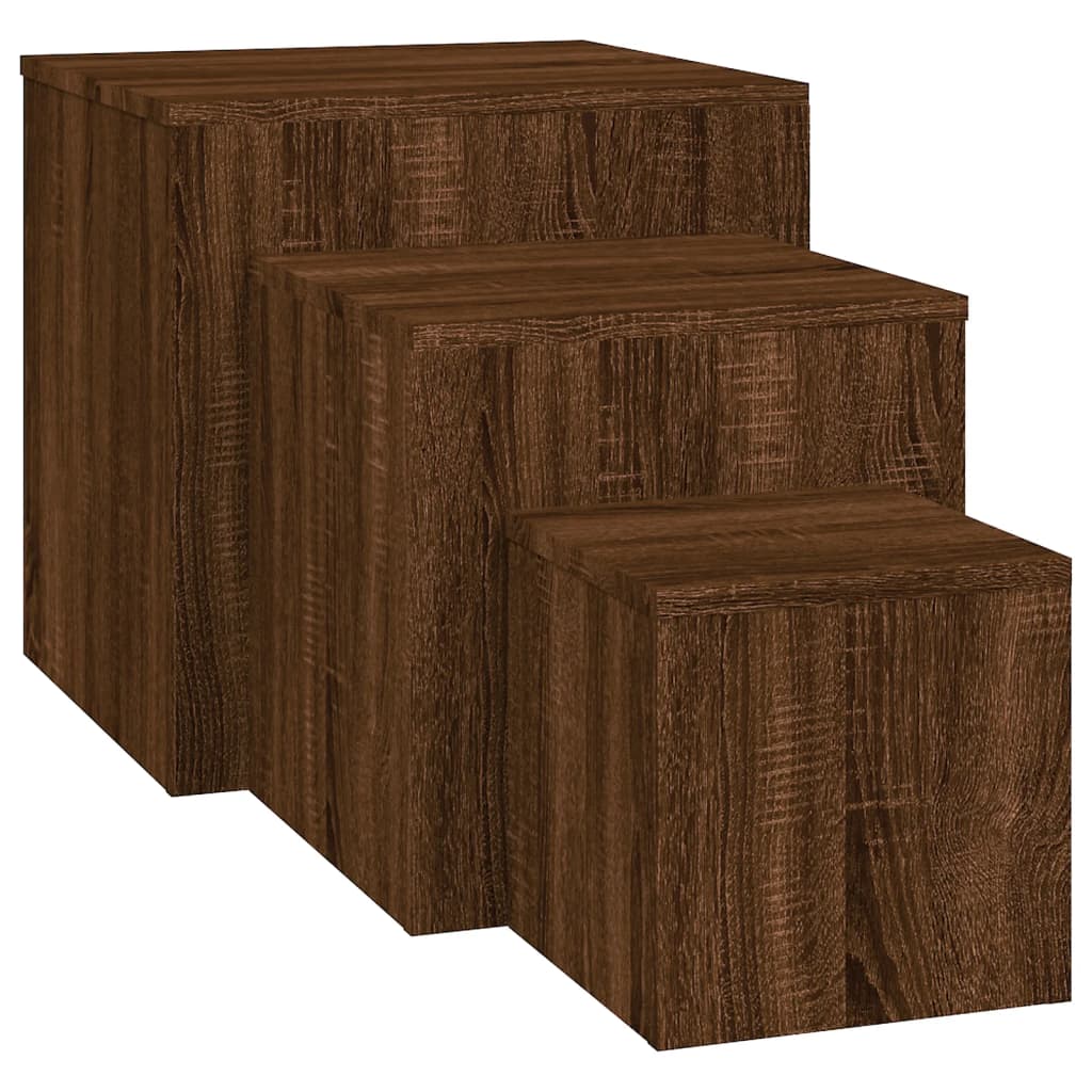 Sidobord Brun Ek 3 st