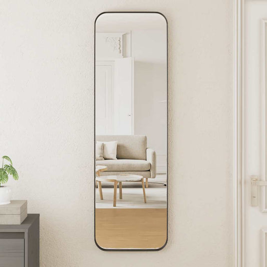 Väggspegel Svart 30x100 cm rektangulär