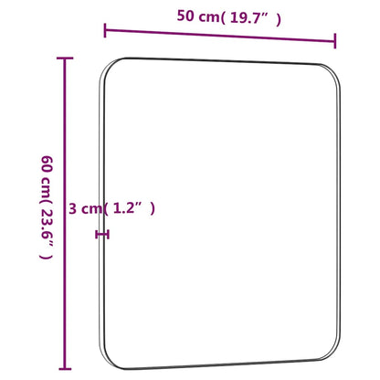 Väggspegel Svart 50x60 cm rektangulär