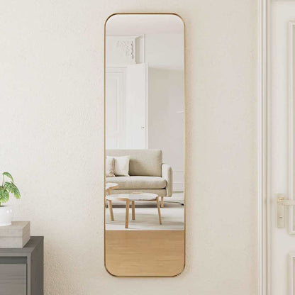 Väggspegel guld 30x100 cm rektangulär