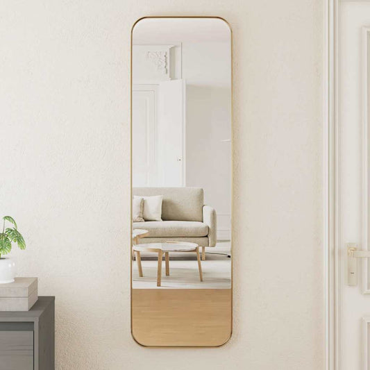 Väggspegel guld 30x100 cm rektangulär