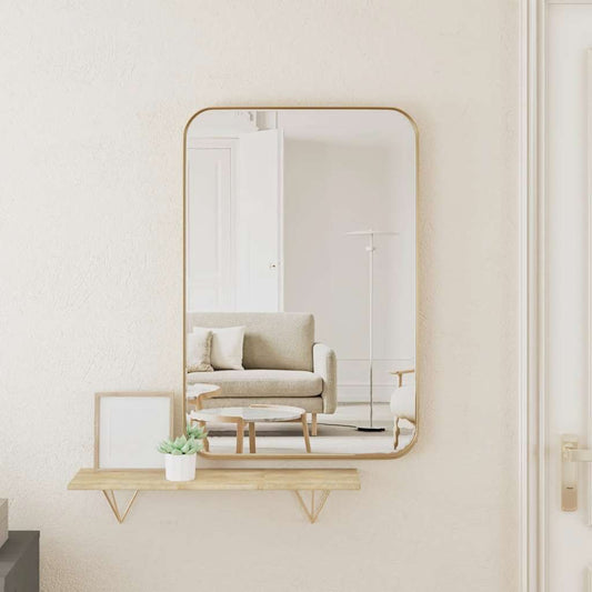 Väggspegel guld 40x60 cm rektangulär