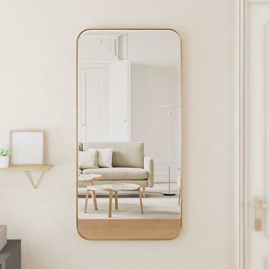Väggspegel guld 40x80 cm rektangulär