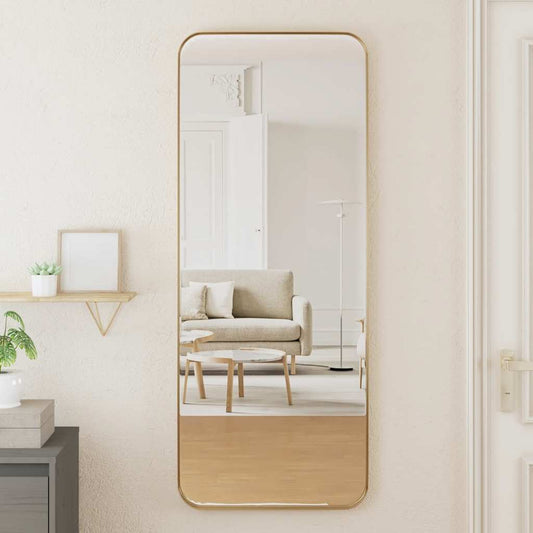 Väggspegel guld 40x100 cm rektangulär