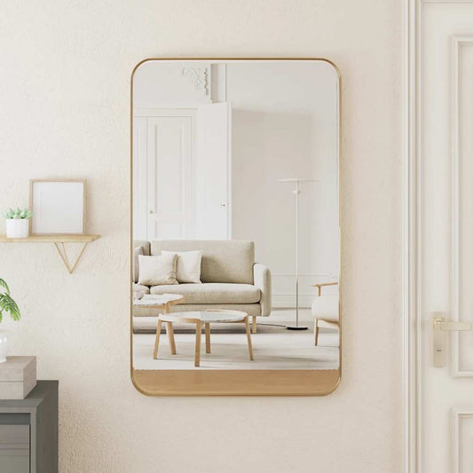Väggspegel guld 50x80 cm rektangulär