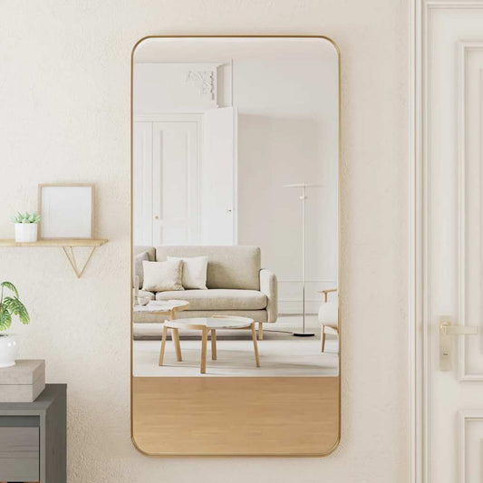 Väggspegel guld 50x100 cm rektangulär