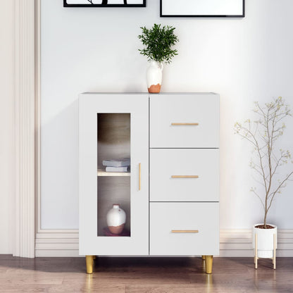 Skåp vit 69,5x34x90 cm konstruerat trä