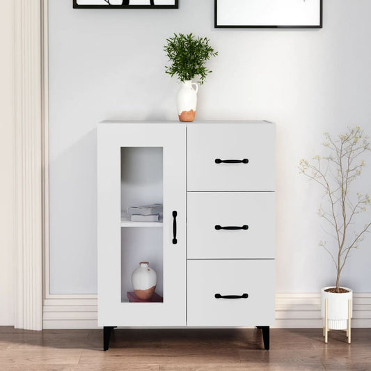 Skåp vit 69,5x34x90 cm konstruerat trä