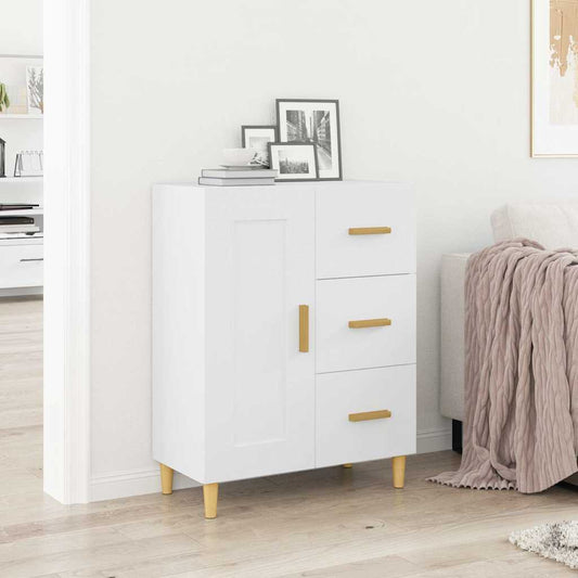 Skåp vit 69,5x34x90 cm konstruerat trä