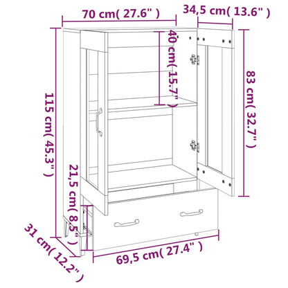 Skåp Vit 70x31x115 cm