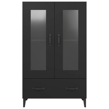 Skåp svart 70x31x115 cm konstruerat trä