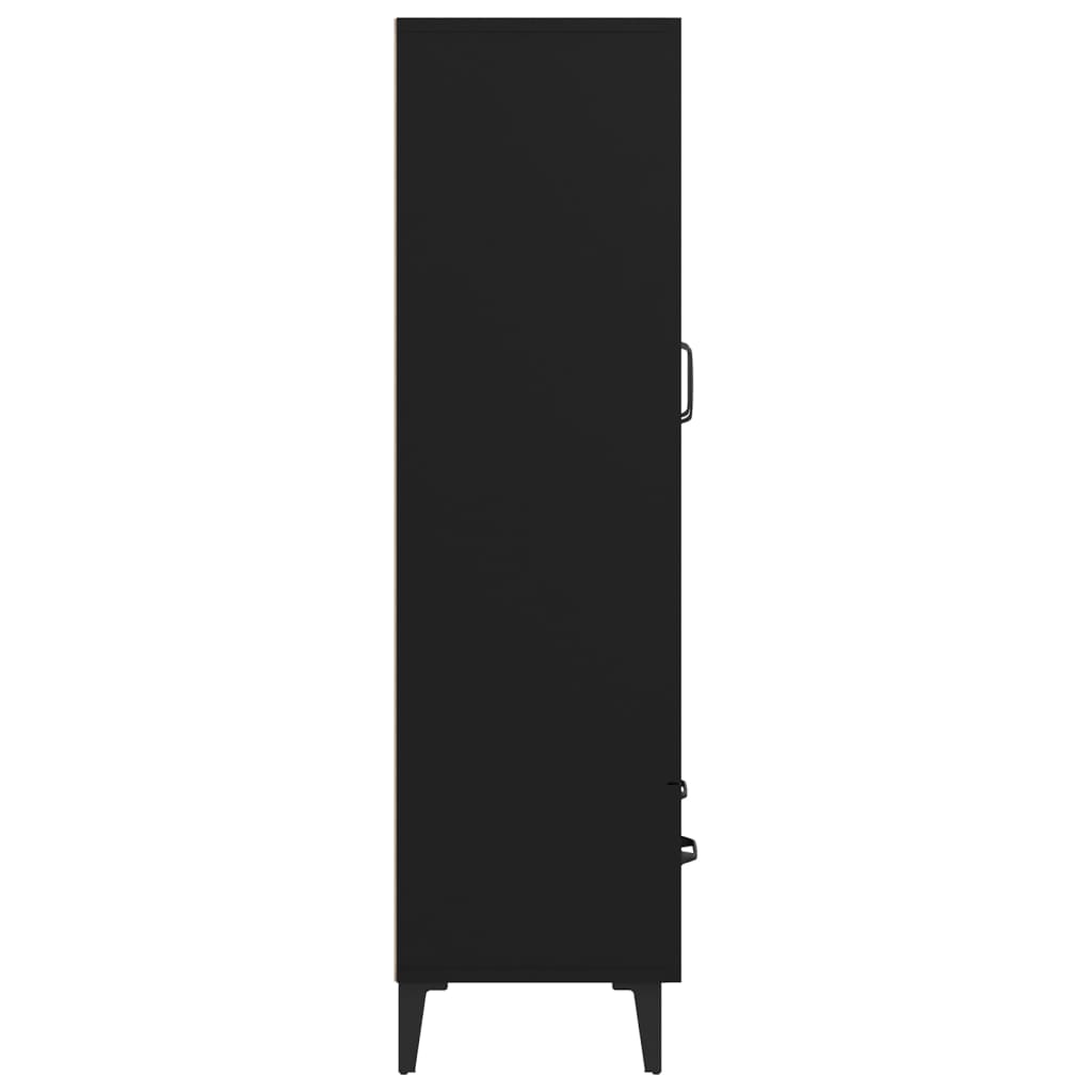 Skåp svart 70x31x115 cm konstruerat trä