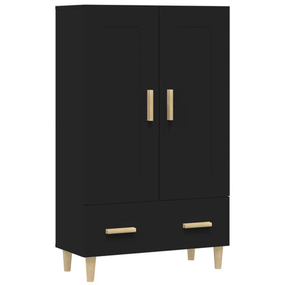 Skåp svart 70x31x115 cm konstruerat trä