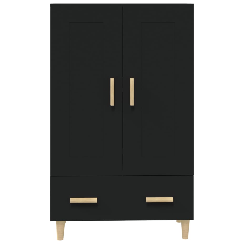 Skåp svart 70x31x115 cm konstruerat trä