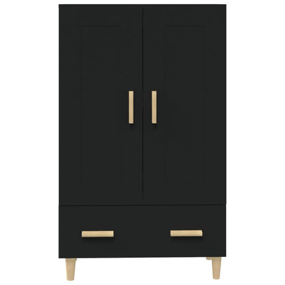 Skåp svart 70x31x115 cm konstruerat trä