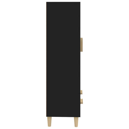 Skåp svart 70x31x115 cm konstruerat trä