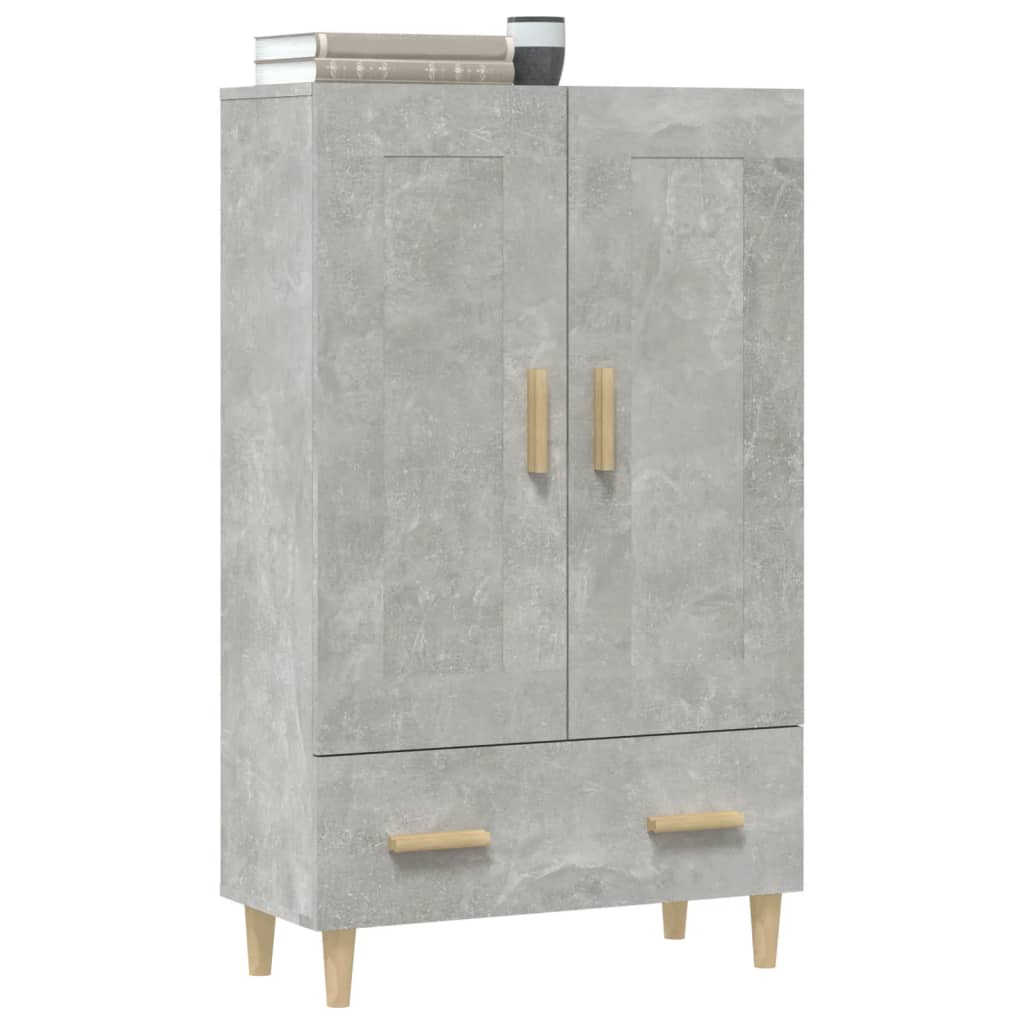 Skåp betonggrå 70x31x115 cm konstruerat trä