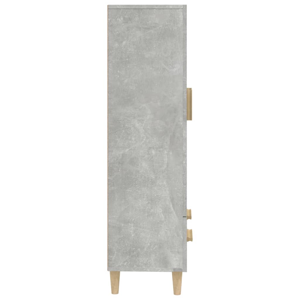 Skåp betonggrå 70x31x115 cm konstruerat trä