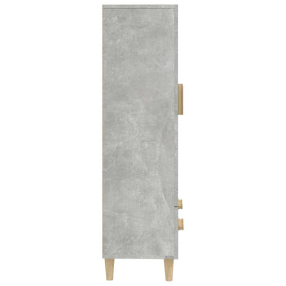 Skåp betonggrå 70x31x115 cm konstruerat trä